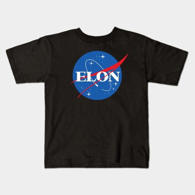 Elon Musk Space Logo Kids T-Shirt by Nerd_art